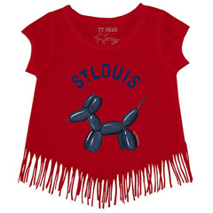 St. Louis Cardinals Tiny Turnip Girls Youth Balloon Dog Fringe T-Shirt Online
