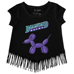 Arizona Diamondbacks Tiny Turnip Girls Youth Balloon Dog Fringe T-Shirt Outlet