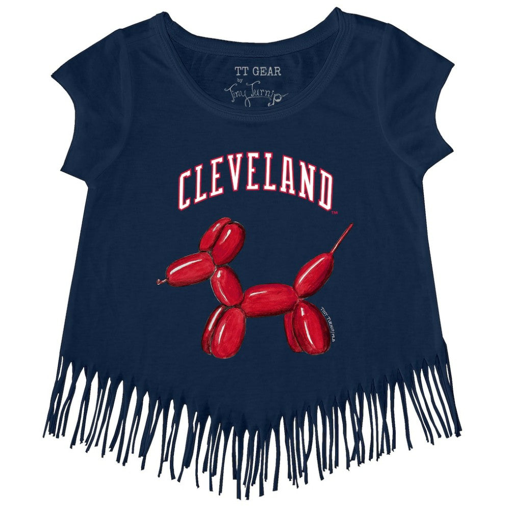 Cleveland Guardians Tiny Turnip Girls Youth Balloon Dog Fringe T-Shirt Online
