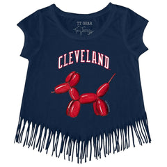 Cleveland Guardians Tiny Turnip Girls Youth Balloon Dog Fringe T-Shirt Online