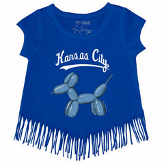 Kansas City Royals Tiny Turnip Girls Youth Balloon Dog Fringe T-Shirt for sale