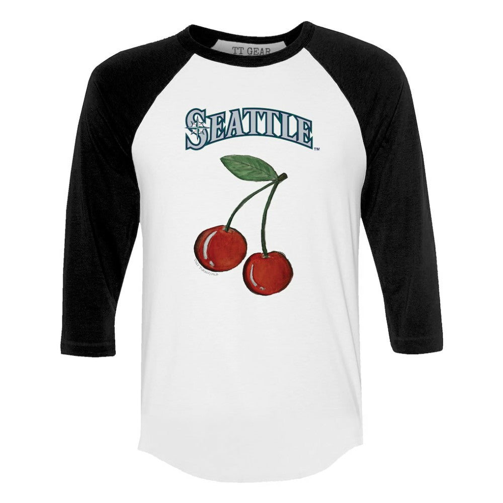 Seattle Mariners Tiny Turnip Women's Cherries 3/4-Sleeve Raglan Baseball T-Shirt Near Me