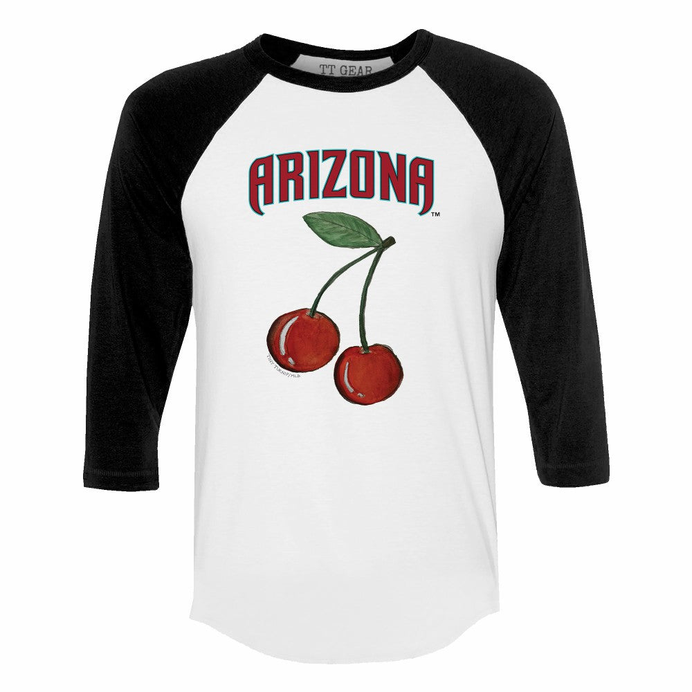 Arizona Diamondbacks Tiny Turnip Women's Cherries 3/4-Sleeve Raglan Baseball T-Shirt Outlet