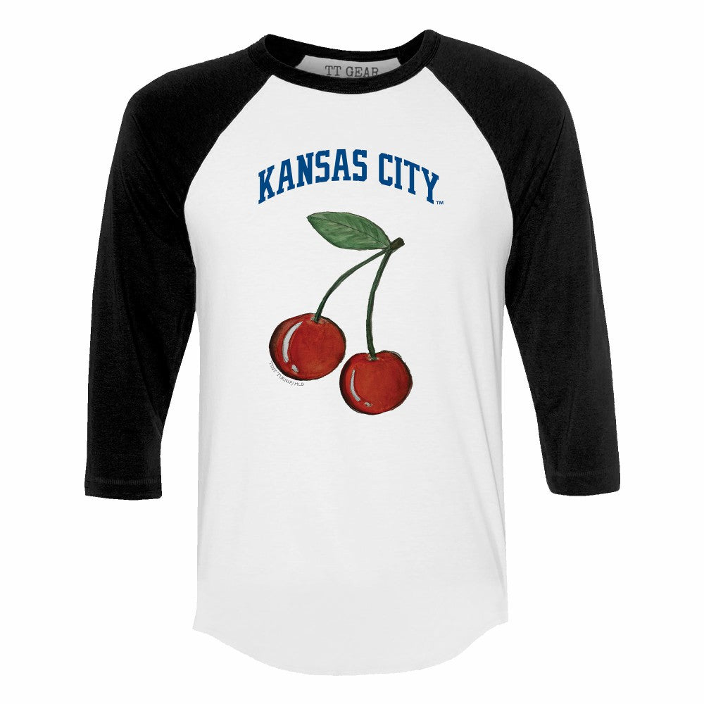 Kansas City Royals Tiny Turnip Women's Cherries 3/4-Sleeve Raglan Baseball T-Shirt Online
