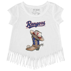 Texas Rangers Tiny Turnip Girls Youth Cowboy Boot Fringe T-Shirt Outlet