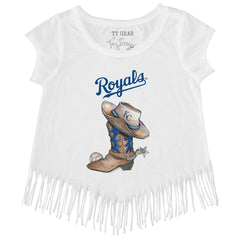 Kansas City Royals Tiny Turnip Girls Youth Cowboy Boot Fringe T-Shirt Online