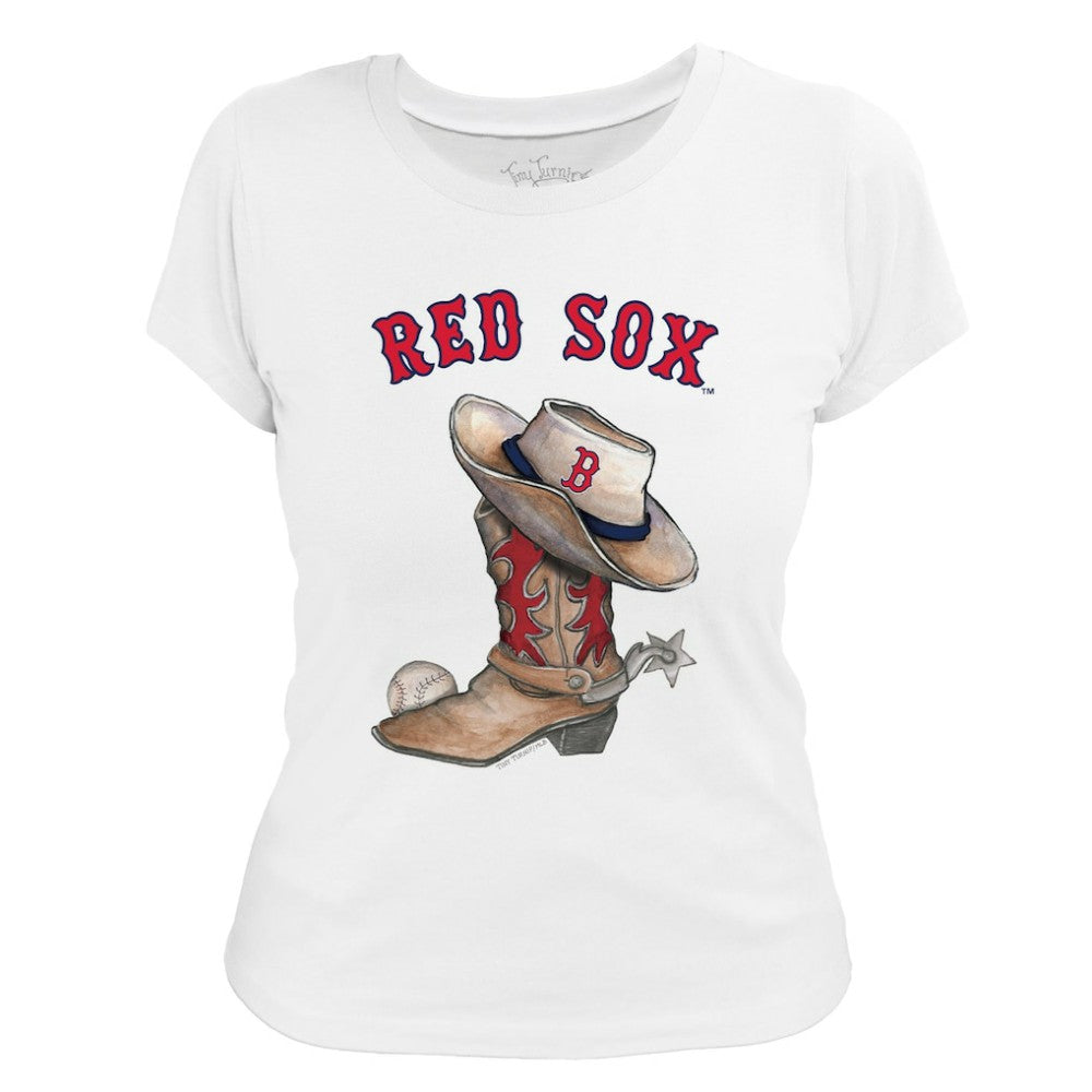 Boston Red Sox Tiny Turnip Women's Cowboy Boot T-Shirt for sale