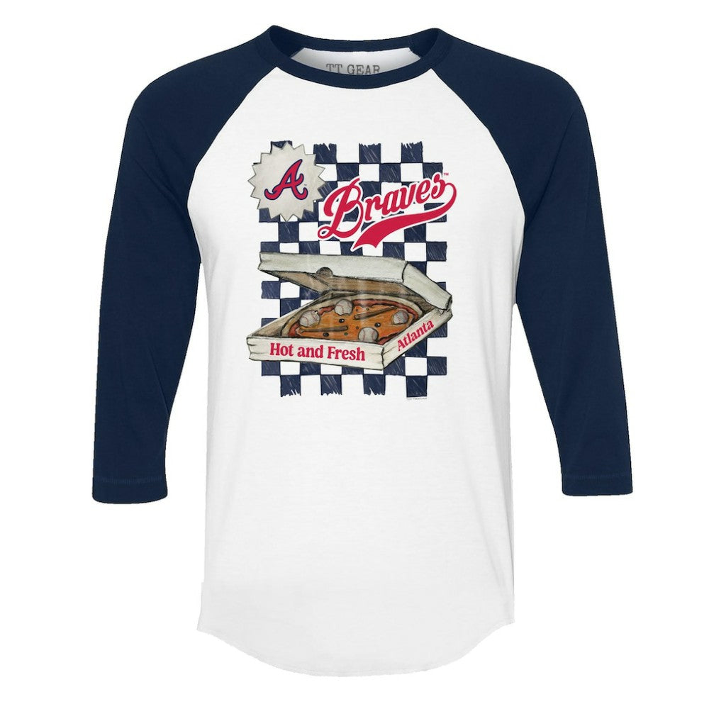 Atlanta Braves Tiny Turnip Women's Pizza 3/4-Sleeve Raglan Baseball T-Shirt Near Me