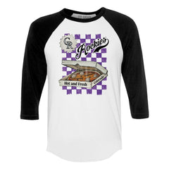 Colorado Rockies Tiny Turnip Women's Pizza 3/4-Sleeve Raglan Baseball T-Shirt Discount