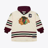 Chicago Blackhawks Mitchell & Ness x Just Don Jersey Hoodie - Cream | NHL sale