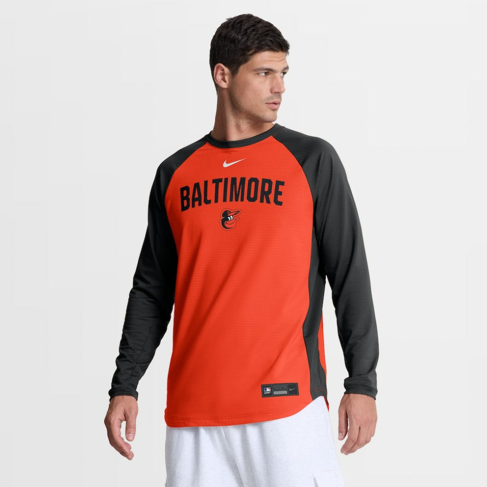 Baltimore Orioles Nike Authentic Collection Raglan Dri-FIT Sweatshirt Discount