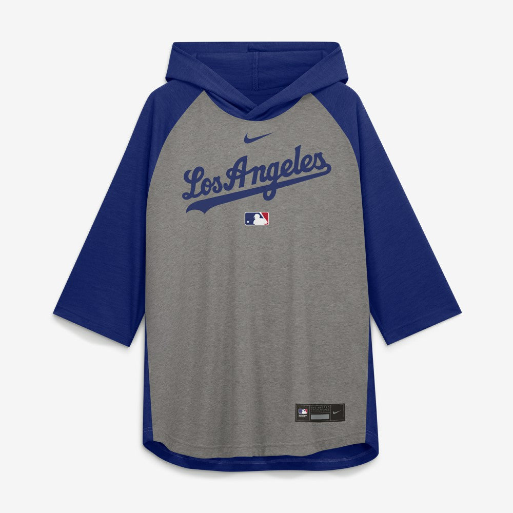 Los Angeles Dodgers Nike Authentic Collection Flux Dri-FIT Raglan 3/4-Sleeve Hooded T-Shirt Near Me
