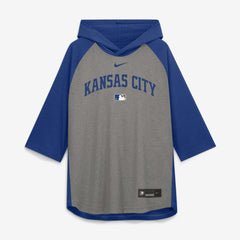 Kansas City Royals Nike Authentic Collection Flux Dri-FIT Raglan 3/4-Sleeve Hooded T-Shirt Discount
