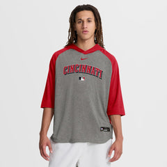 Cincinnati Reds Nike Authentic Collection Flux Dri-FIT Raglan 3/4-Sleeve Hooded T-Shirt for sale