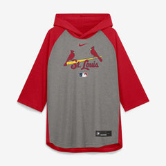 St. Louis Cardinals Nike Authentic Collection Flux Dri-FIT Raglan 3/4-Sleeve Hooded T-Shirt Outlet