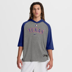 Texas Rangers Nike Authentic Collection Flux Dri-FIT Raglan 3/4-Sleeve Hooded T-Shirt Outlet