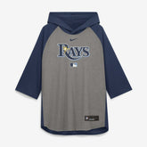 Tampa Bay Rays Nike Authentic Collection Flux Dri-FIT Raglan 3/4-Sleeve Hooded T-Shirt for sale