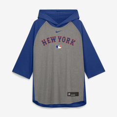 New York Mets Nike Authentic Collection Flux Dri-FIT Raglan 3/4-Sleeve Hooded T-Shirt Online
