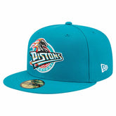 New Era Detroit Pistons Core Logo 59FIFTY Fitted Hat Teal