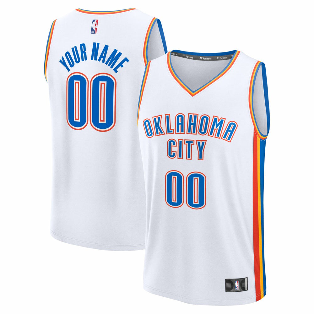 Fanatics Oklahoma City Thunder Fast Break Custom Jersey Association Edition White