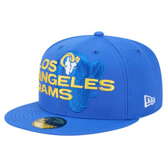 Los Angeles Rams New Era Overlap Wordmark 59FIFTY Fitted Hat - Royal - NFL