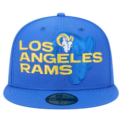 Los Angeles Rams New Era Overlap Wordmark 59FIFTY Fitted Hat - Royal - NFL