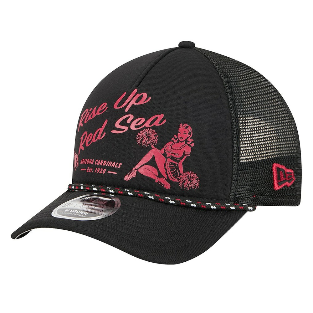 Arizona Cardinals New Era Gas Station 9FORTY A-Frame M-Crown Adjustable Trucker Hat - Black - NFL