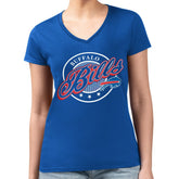 Buffalo Bills G-III 4Her by Carl Banks Women's Super-Slim Fit Lightweight Pinstripe Circle V-Neck T-Shirt - Royal - NFL