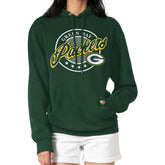 Green Bay Packers G-III 4Her by Carl Banks Women's Pinstripe Circle Fleece Pullover Hoodie - Green - NFL