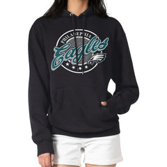 Philadelphia Eagles G-III 4Her by Carl Banks Women's Pinstripe Circle Fleece Pullover Hoodie - Black - NFL