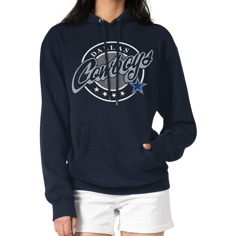 Dallas Cowboys G-III 4Her by Carl Banks Women's Pinstripe Circle Fleece Pullover Hoodie - Navy - NFL