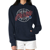 New England Patriots G-III 4Her by Carl Banks Women's Pinstripe Circle Fleece Pullover Hoodie - Navy - NFL