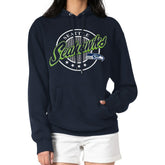 Seattle Seahawks G-III 4Her by Carl Banks Women's Pinstripe Circle Fleece Pullover Hoodie - College Navy - NFL