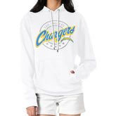 Los Angeles Chargers G-III 4Her by Carl Banks Women's Pinstripe Circle Fleece Pullover Hoodie - White - NFL