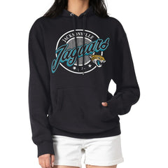 Jacksonville Jaguars G-III 4Her by Carl Banks Women's Pinstripe Circle Fleece Pullover Hoodie - Black - NFL