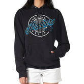 Carolina Panthers G-III 4Her by Carl Banks Women's Pinstripe Circle Fleece Pullover Hoodie - Black - NFL