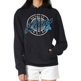 Detroit Lions G-III 4Her by Carl Banks Women's Pinstripe Circle Fleece Pullover Hoodie - Black - NFL