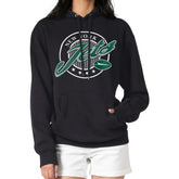 New York Jets G-III 4Her by Carl Banks Women's Pinstripe Circle Fleece Pullover Hoodie - Black - NFL