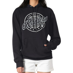 Las Vegas Raiders G-III 4Her by Carl Banks Women's Pinstripe Circle Fleece Pullover Hoodie - Black - NFL