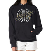 New Orleans Saints G-III 4Her by Carl Banks Women's Pinstripe Circle Fleece Pullover Hoodie - Black - NFL