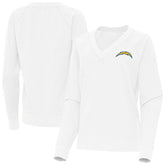 Los Angeles Chargers Antigua Women's Varsity Tri-Blend V-Neck Long Sleeve T-Shirt - White - NFL