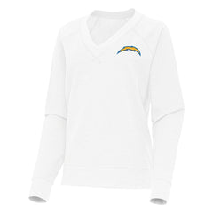 Los Angeles Chargers Antigua Women's Varsity Tri-Blend V-Neck Long Sleeve T-Shirt - White - NFL