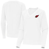 Arizona Cardinals Antigua Women's Varsity Tri-Blend V-Neck Long Sleeve T-Shirt - White - NFL