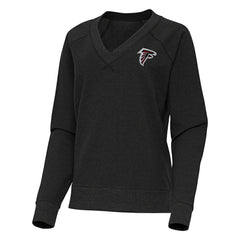 Atlanta Falcons Antigua Women's Varsity Tri-Blend V-Neck Long Sleeve T-Shirt - Heather Black - NFL