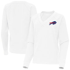 Buffalo Bills Antigua Women's Varsity Tri-Blend V-Neck Long Sleeve T-Shirt - White - NFL