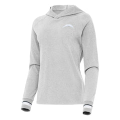 Los Angeles Chargers Antigua Women's Trek Raglan Pullover Hoodie - Heather Gray - NFL