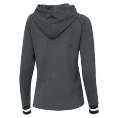 Miami Dolphins Antigua Women's Trek Raglan Pullover Hoodie - Heather Charcoal - NFL