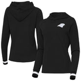 Carolina Panthers Antigua Women's Trek Raglan Pullover Hoodie - Black - NFL