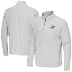 Miami Dolphins Antigua Step Up Quarter-Zip Pullover - Gray - NFL