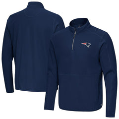 New England Patriots Antigua Step Up Quarter-Zip Pullover - Navy - NFL